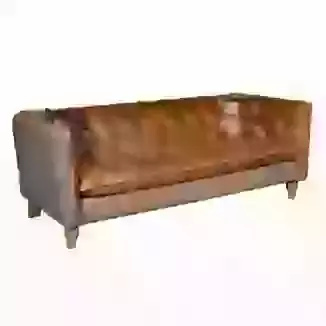 Harris Tweed and Leather Vintage 2 Seater Sofa